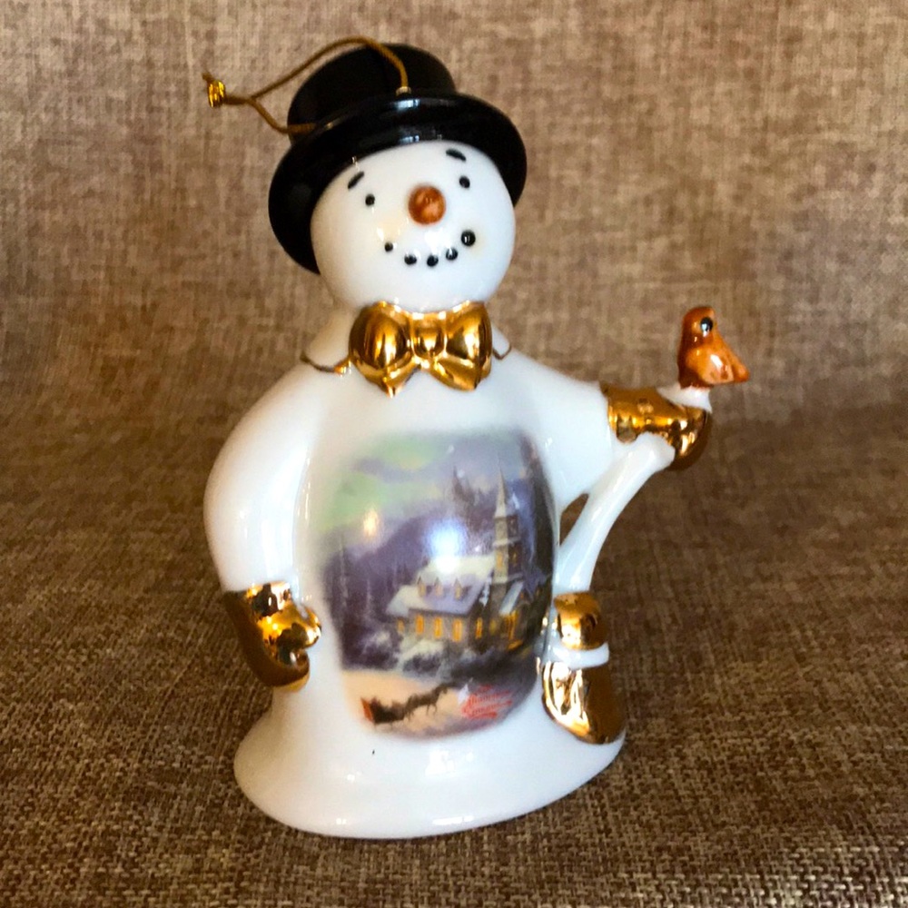Thomas Kinkade snowman ornament